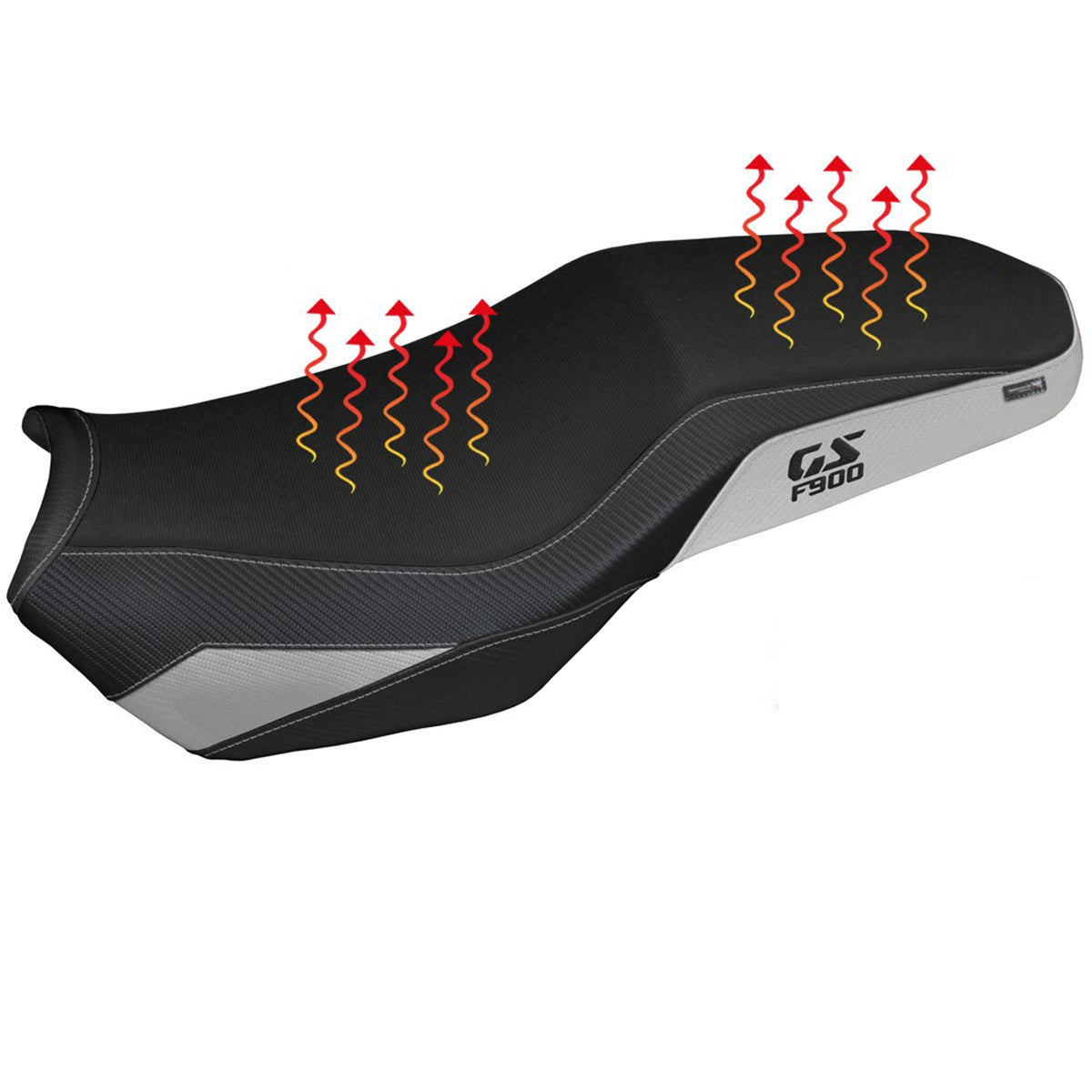 BMW F900GS Adventure 2025-2026 Seat Cover TPZ Italia Heated Comfort Silver Black