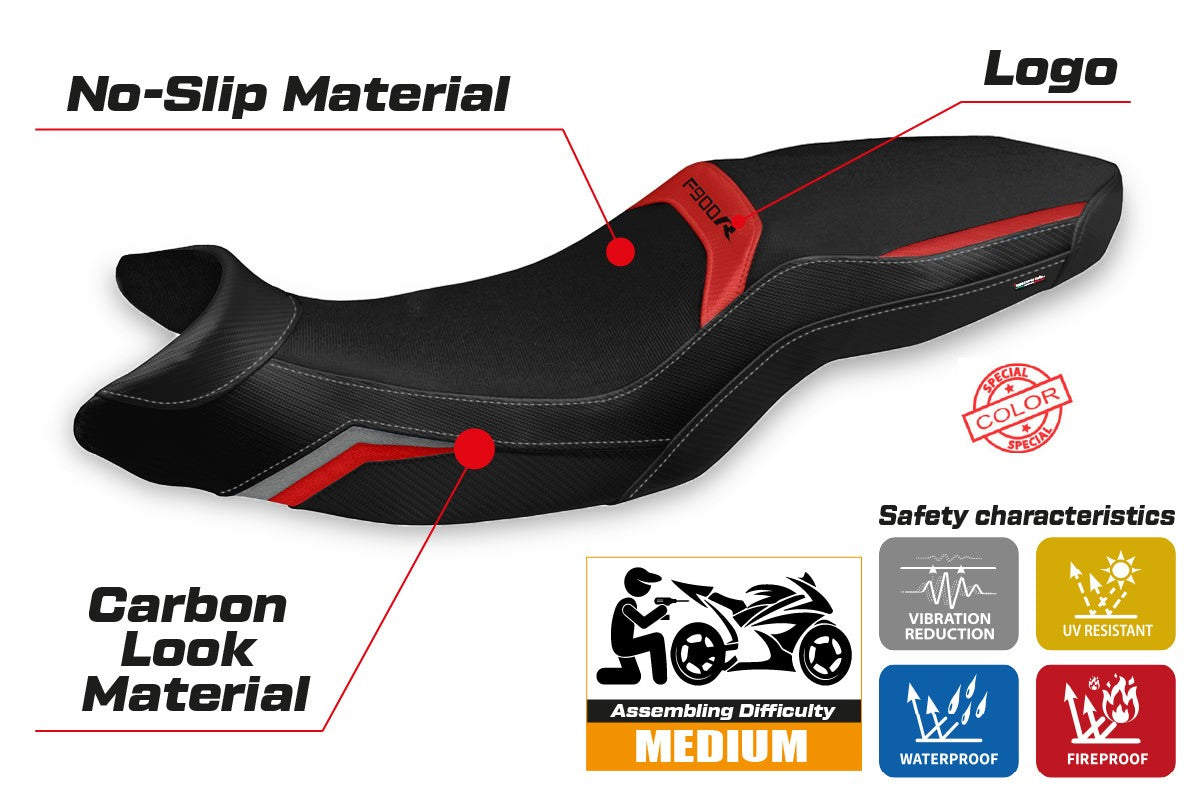 BMW F900R 2019-2026 Seat Cover TPZ Italia Comfort Red Grey