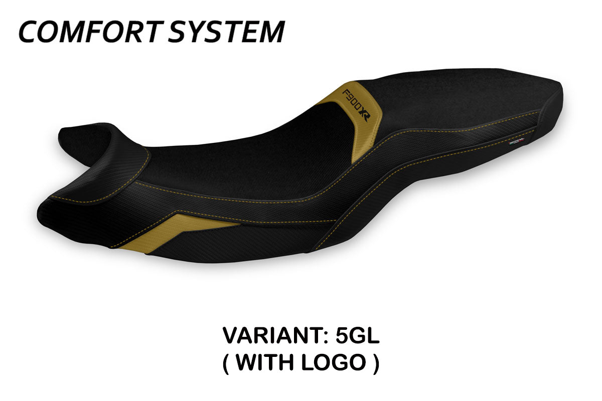 BMW F900XR 2019-2026 Seat Cover Tappezzeria Italia TPZ Comfort in Gold and Black