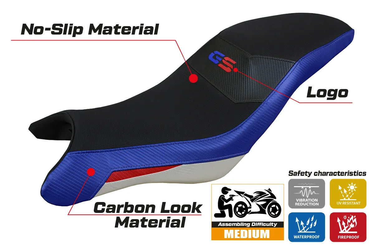 BMW G310GS 2017-2026 Seat Cover TPZ Italia White Red Blue