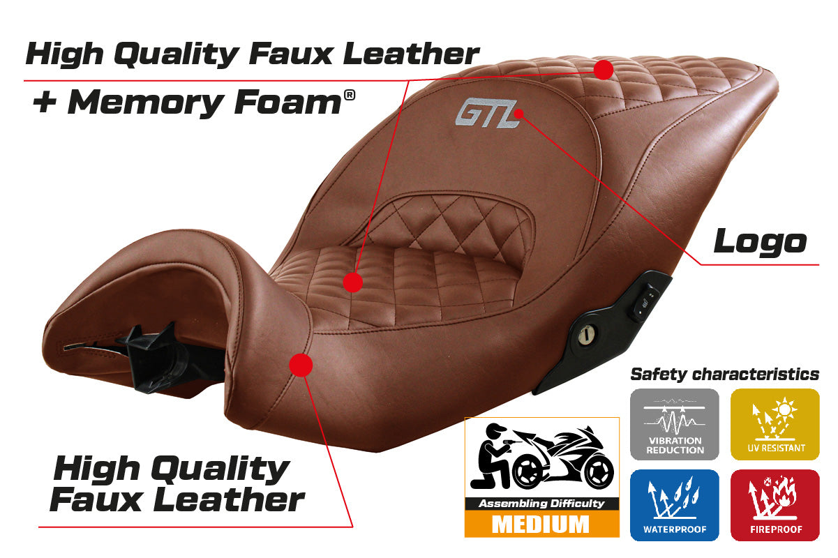 Funda de asiento BMW K1600GTL 2010-2025 Tappezzeria Italia TPZ Comfort en marrón SE