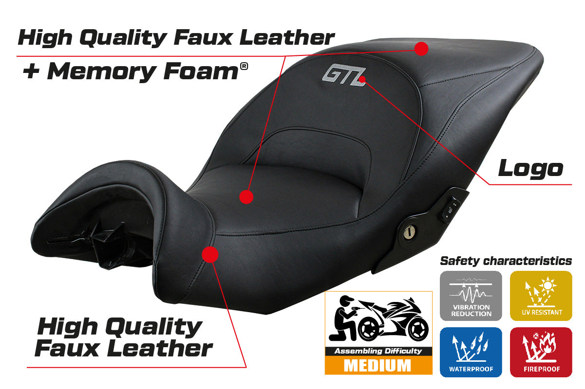 Funda de asiento BMW K1600GTL 2010-2025 Tappezzeria Italia TPZ Comfort en negro
