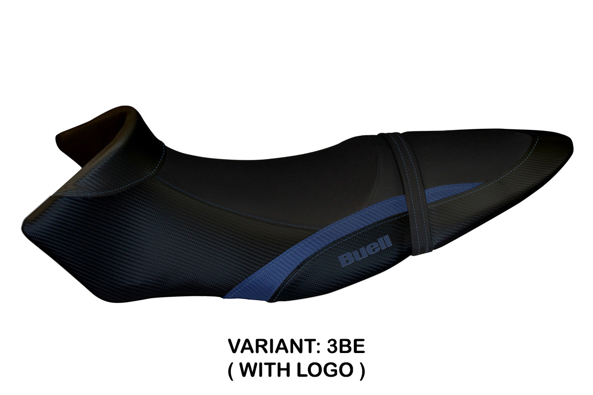 Funda de asiento para Buell XB12S XB12SX 2019-2021 Tappezzeria Italia TPZ en azul y negro
