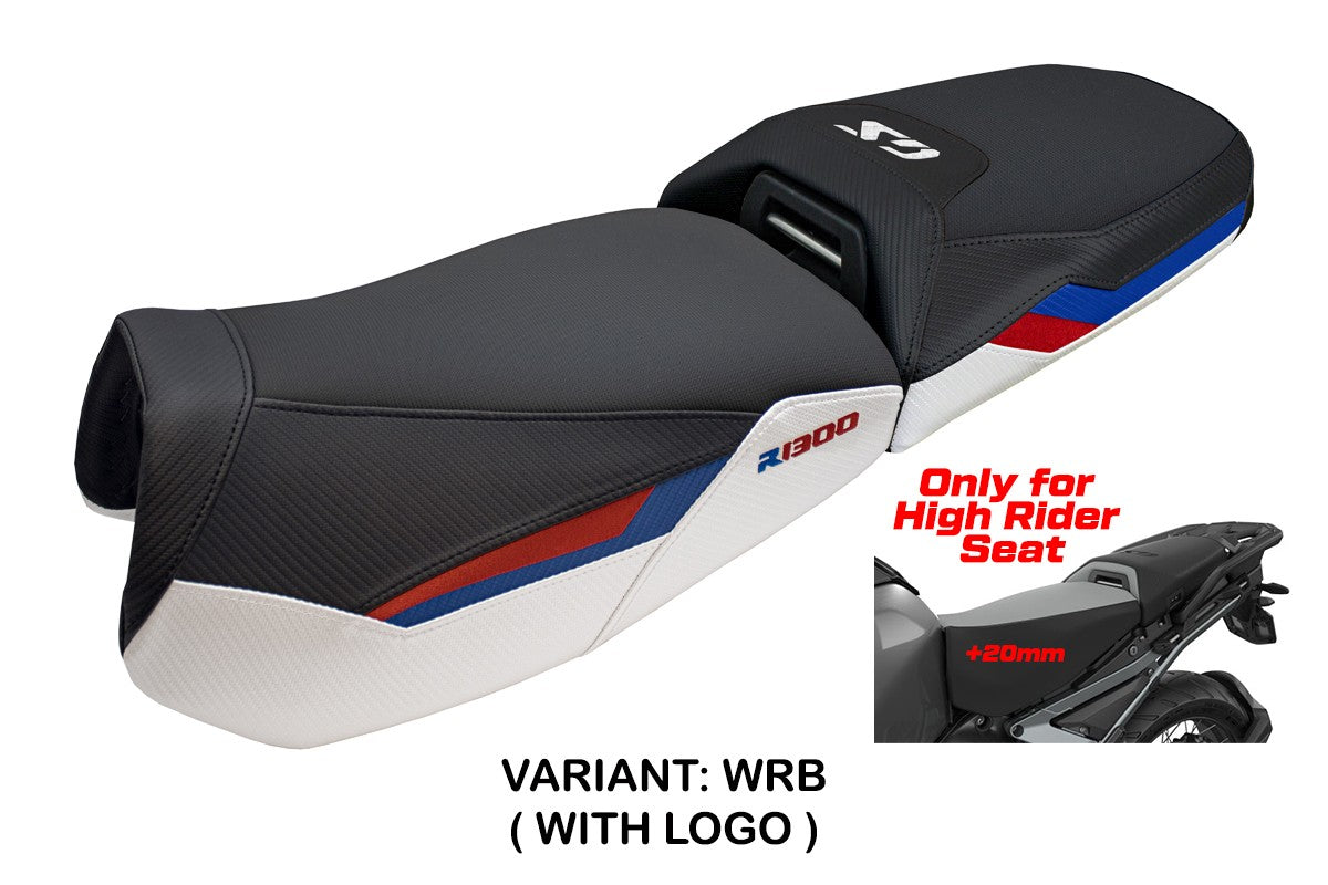 Funda de asiento BMW R1300GS Adventure 2024-2025 Tappezzeria Italia TPZ Blanco Rojo Azul Negro