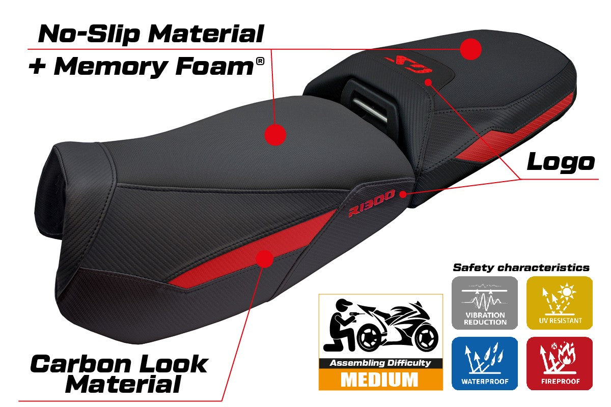 BMW R1300GS Adventure 2024-2026 Seat Cover Tappezzeria Italia TPZ Comfort Red black