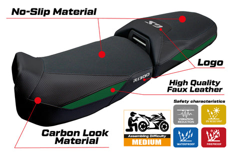 BMW R1300GS Adventure 2024 2025 Seat Cover Tappezzeria Black Army Green