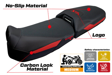 BMW R1300GS Adventure 2024 2025 Seat Cover Tappezzeria Black Red