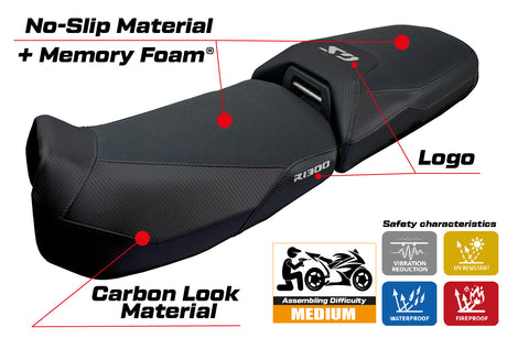 BMW R1300GS Adventure 2024 2025 Seat Cover Tappezzeria Comfort Black