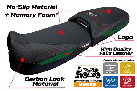 BMW R1300GS Adventure 2024 2025 Seat Cover Tappezzeria Comfort Black Army Green