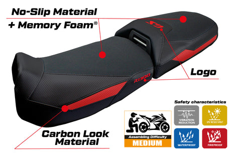 BMW R1300GS Adventure 2024 2025 Seat Cover Tappezzeria Comfort Black Red