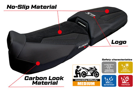 BMW R1300GS Adventure 2024 2025 Seat Cover Tappezzeria Ultragrip Black