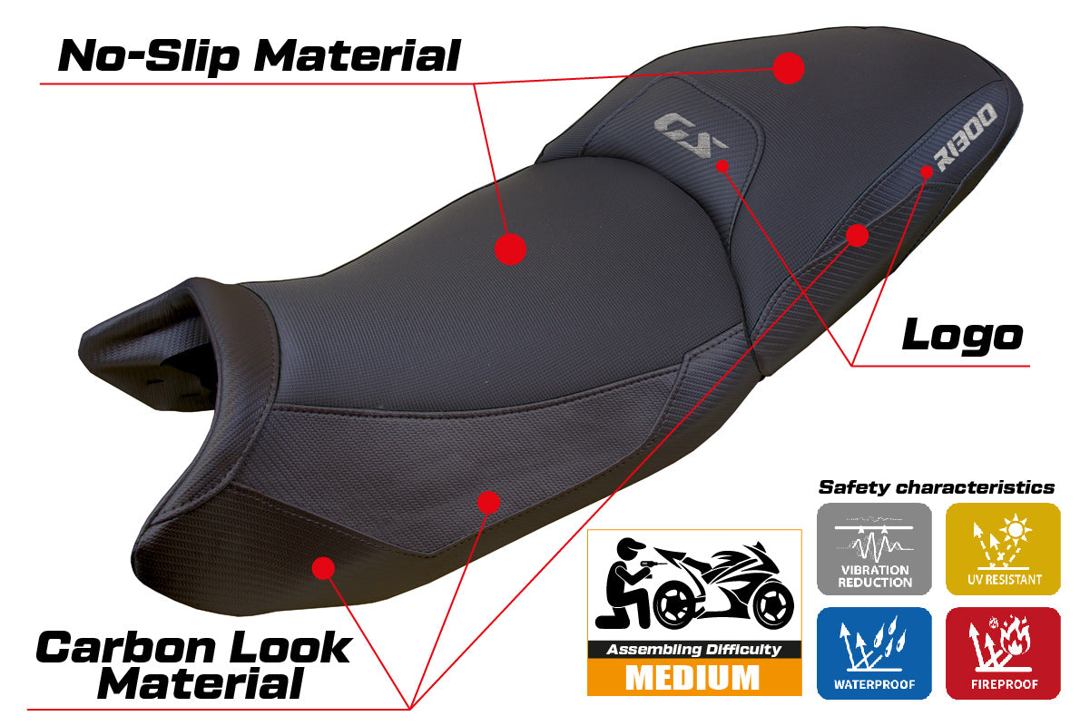 BMW R1300GS 2023-2025 Touring Seat Cover Tappezzeria Italia TPZ in Black