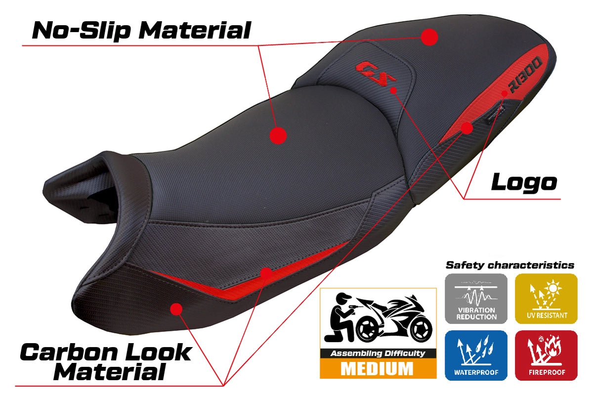 BMW R1300GS Touring 2023-2026 Seat Cover TPZ Italia Red Black