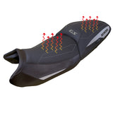 Funda de asiento BMW R1300GS 2023-2025 Tappezzeria Italia TPZ Comfort calefactable en plata y negro