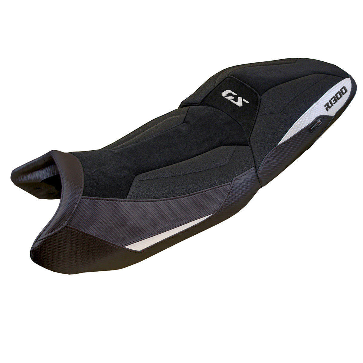 BMW R1300GS 2023-2026 Touring Seat Cover Tappezzeria Italia TPZ Ultragrip in White and Black