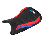 Funda de asiento BMW M1000RR 2021-2022 Tappezzeria Italia TPZ Ultragrip en rojo, azul y negro