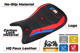 Funda de asiento BMW M1000RR 2021-2022 Tappezzeria Italia TPZ Ultragrip en rojo, azul y negro
