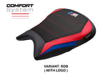 Funda de asiento BMW M1000RR 2023-2025 Tappezzeria Italia TPZ Comfort Azul Rojo Negro