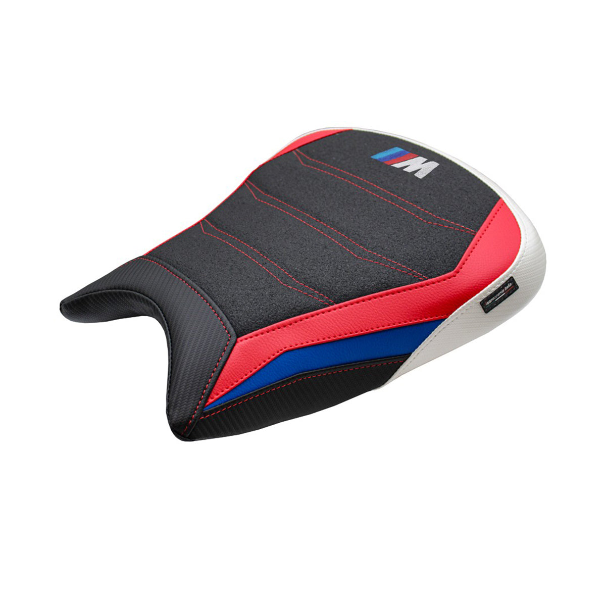 Funda de asiento BMW M1000RR 2023-2025 Tappezzeria Italia TPZ Ultragrip Rojo Blanco Azul Negro