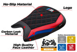 Funda de asiento BMW M1000RR 2023-2025 Tappezzeria Italia TPZ Terciopelo Azul Rojo Negro