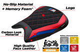 Funda de asiento BMW M1000RR 2023-2025 Tappezzeria Italia TPZ Velvet Comfort Azul Rojo Negro