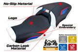 Funda de asiento BMW M1000XR 2024-2025 Tappezzeria Italia TPZ en rojo, azul, blanco y negro