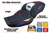 Funda de asiento para BMW M1000XR 2024-2025 Tappezzeria Italia TPZ en blanco, rojo, azul y negro