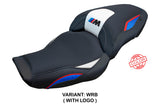 Funda de asiento para BMW M1000XR 2024-2025 Tappezzeria Italia TPZ en blanco, rojo, azul y negro