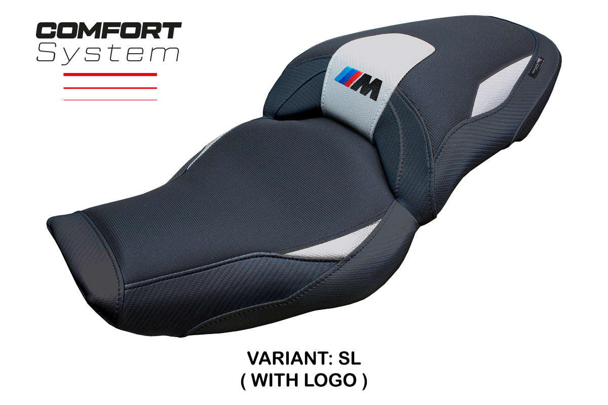 Funda de asiento BMW M1000XR 2024-2025 Tappezzeria Italia TPZ Comfort en plata y negro