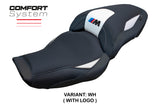 Funda de asiento BMW M1000XR 2024-2025 Tappezzeria Italia TPZ Comfort en blanco y negro