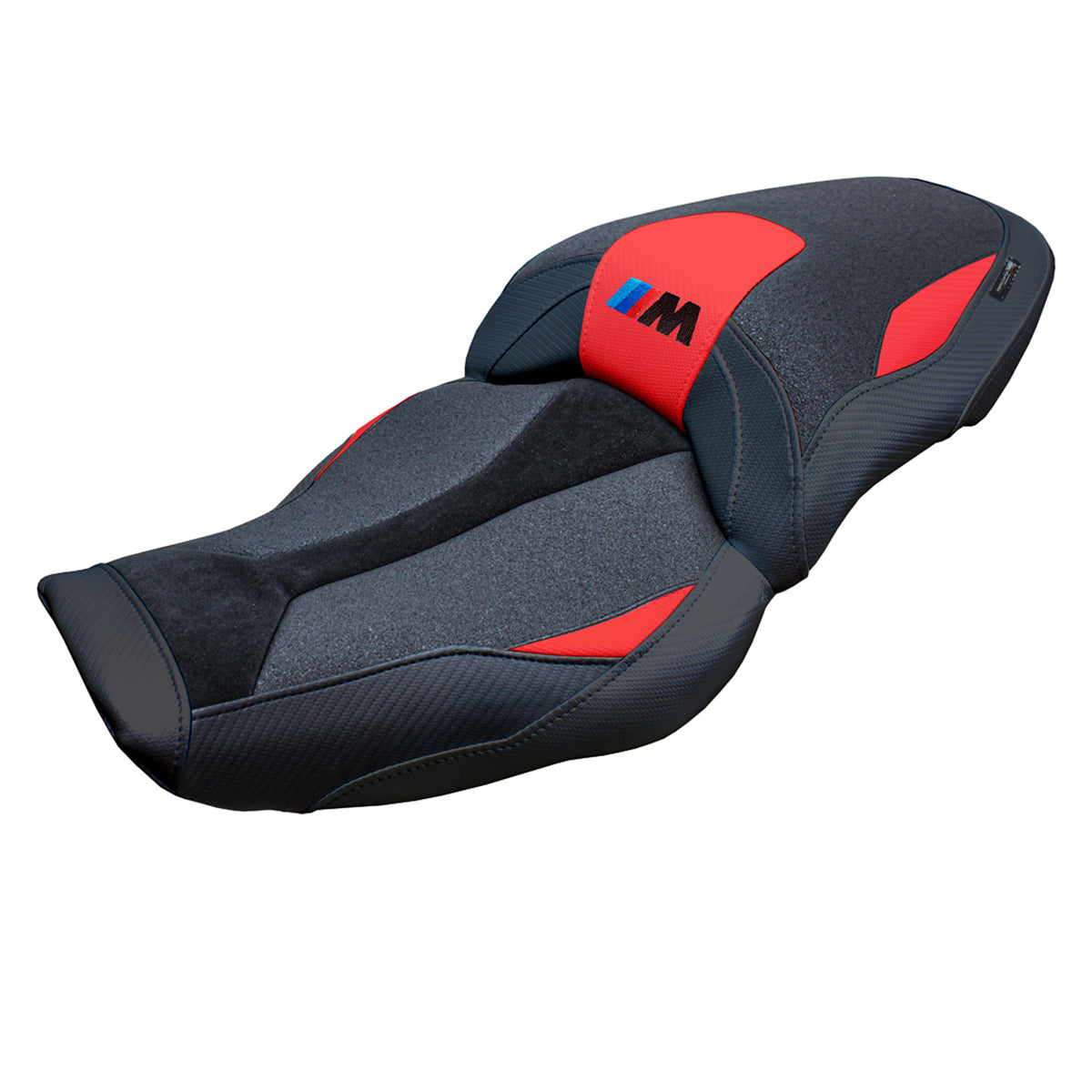 Funda de asiento BMW M1000XR 2024-2025 Tappezzeria Italia TPZ Ultragrip en rojo y negro