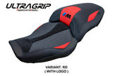 Funda de asiento BMW M1000XR 2024-2025 Tappezzeria Italia TPZ Ultragrip en rojo y negro