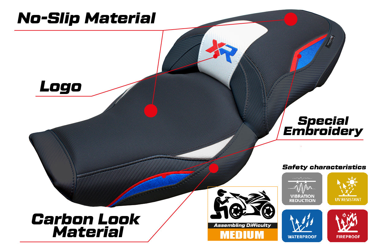 BMW S1000XR 2024-2025 Seat Cover Tappezzeria Italia TPZ in White Red Blue and Black