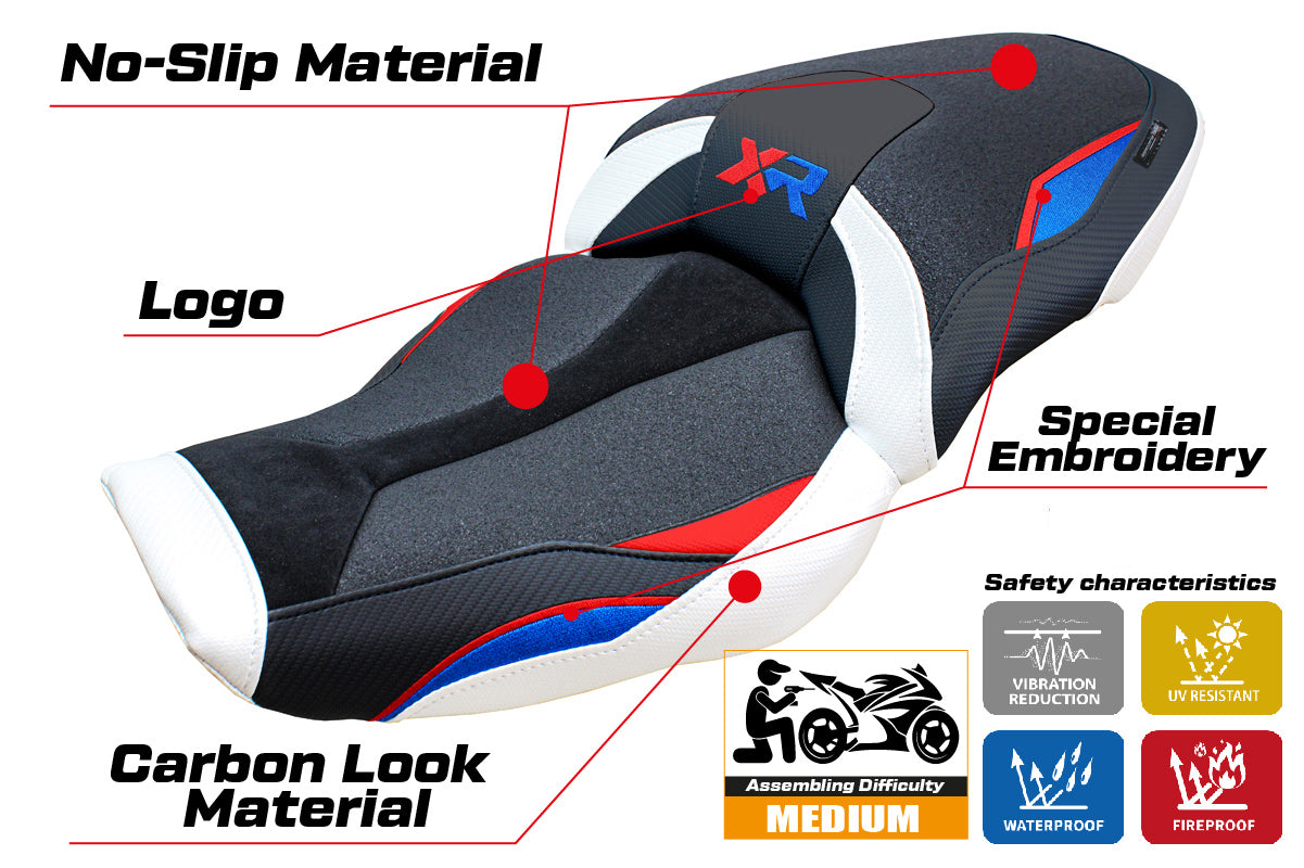 BMW S1000XR 2024-2025 Seat Cover Tappezzeria Italia TPZ Ultragrip in Red Blue White and Black