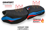 Funda de asiento calefactable Comfort Tappezzeria Italia TPZ para BMW R1250GS ADV 2019-2024 en rojo y azul