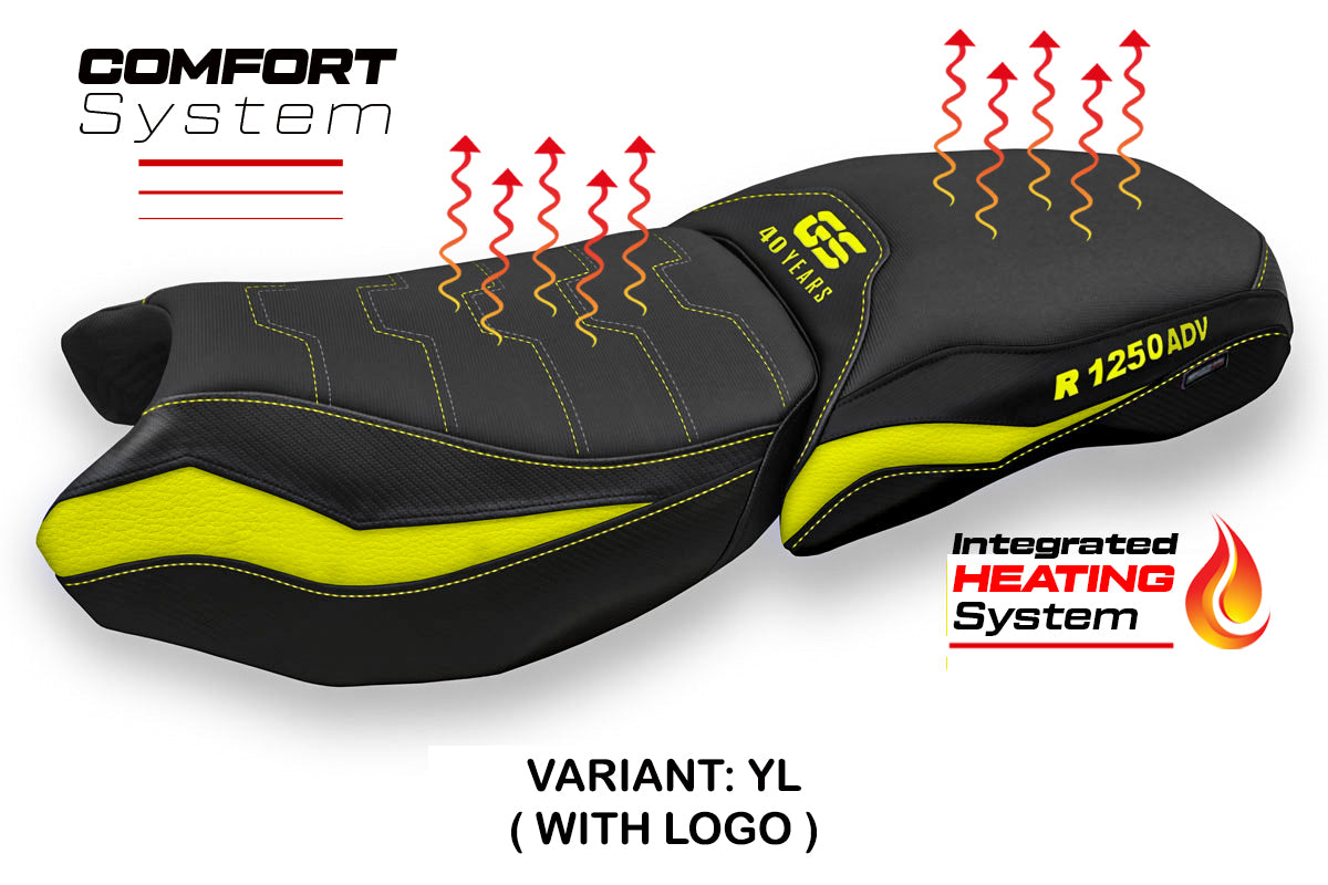 Funda de asiento calefactable Comfort Tappezzeria Italia TPZ para BMW R1250GS ADV 2019-2024 en amarillo
