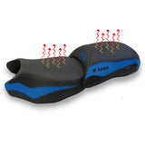 Funda de asiento calefactable Comfort Tappezzeria Italia TPZ para BMW R1250GS 2019-2023 en azul y negro