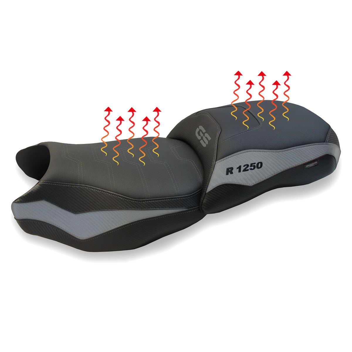 Funda de asiento calefactable Comfort Tappezzeria Italia TPZ para BMW R1250GS 2019-2023 en gris y negro