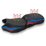 Funda de asiento calefactable Comfort Tappezzeria Italia TPZ para BMW R1250GS 2019-2023 en rojo y azul