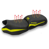 Funda de asiento calefactable Comfort Tappezzeria Italia TPZ para BMW R1250GS 2019-2023 en amarillo y negro