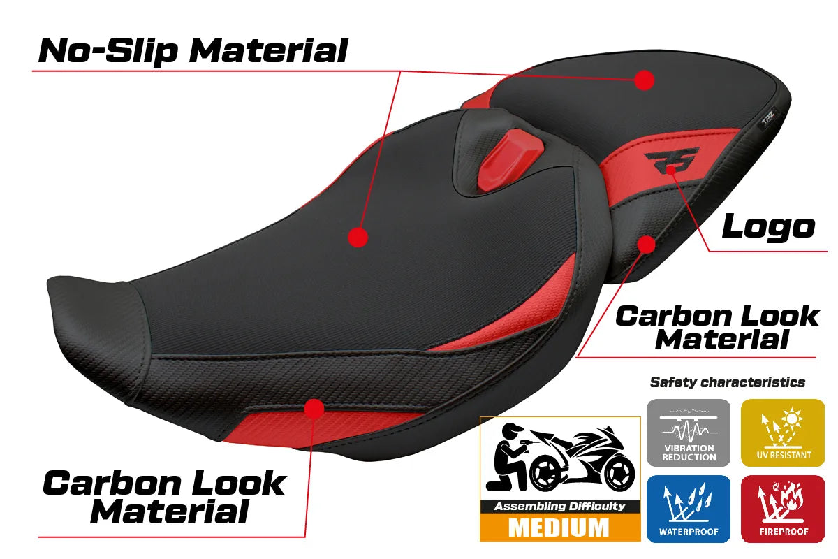 BMW R1300RS 2025-2026 Seat Cover TPZ Italia Red Black
