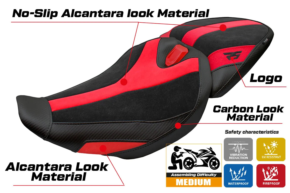 BMW R1300RS 2025-2026 Seat Cover TPZ Italia Velvet Red Black