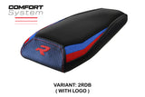 Funda para asiento trasero BMW M1000R 2022-2025 Tappezzeria Italia TPZ Comfort en rojo, azul y negro