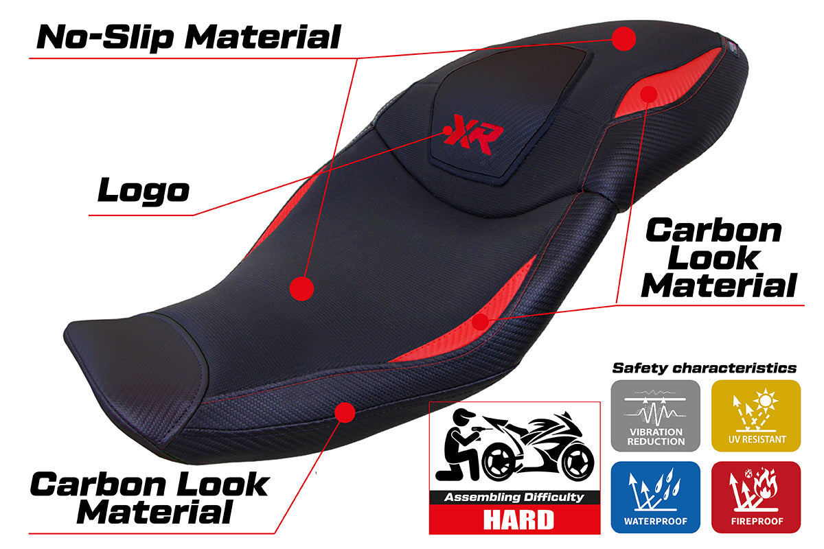 BMW S1000XR 2020-2023 Seat Cover Tappezzeria Italia TPZ in Red and Black