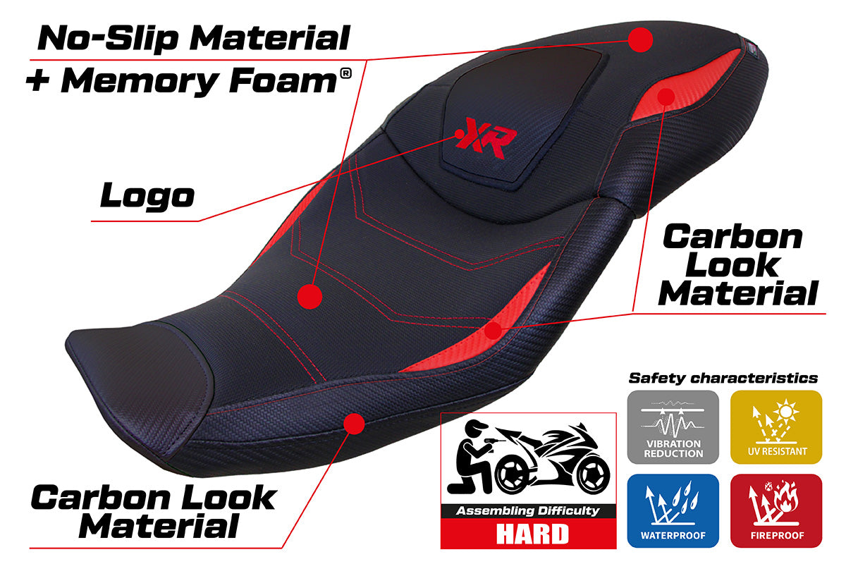 BMW S1000XR 2020-2023 Seat Cover Tappezzeria Italia TPZ Comfort in Red and Black