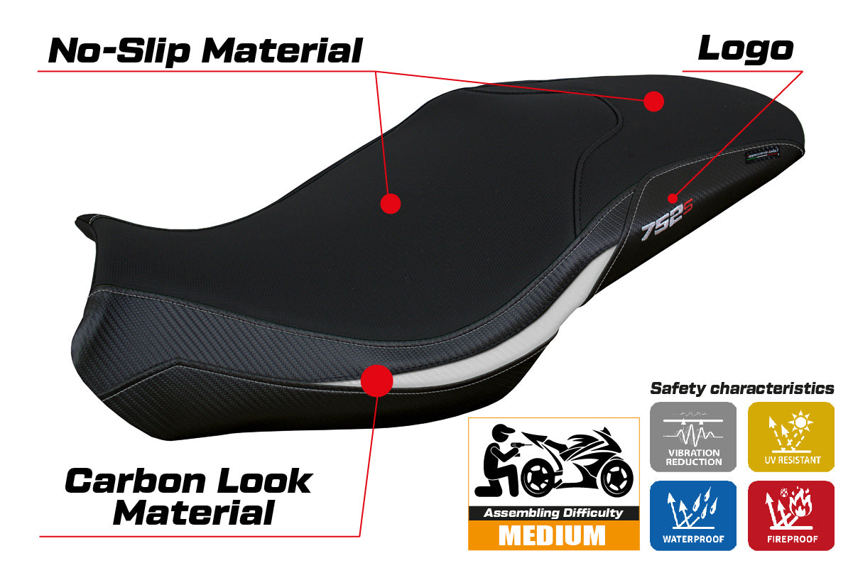 Benelli 752S 2019-2025 Seat Cover Tappezzeria Italia TPZ in White and Black