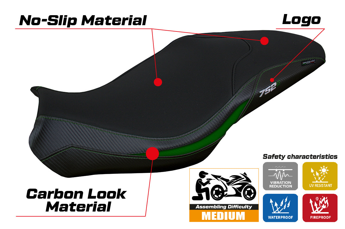 Benelli 752S 2019-2025 Seat Cover Tappezzeria Italia TPZ in Green and Black