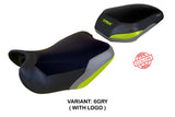 Funda de asiento Benelli TRK 702 2023-2025 Tappezzeria Italia TPZ en gris, amarillo y negro