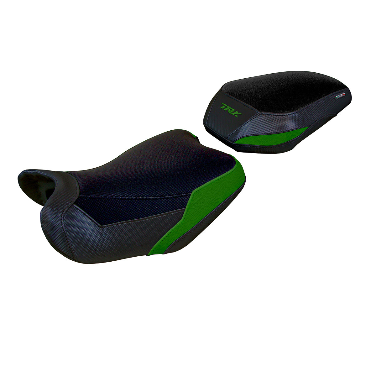 Funda de asiento Benelli TRK 702 2023-2025 Tappezzeria Italia TPZ en verde militar y negro