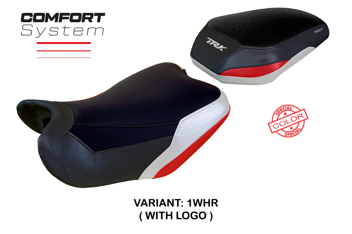 Benelli TRK 702 2023-2025 Seat Cover Tappezzeria Italia TPZ Comfort in White Redand Black